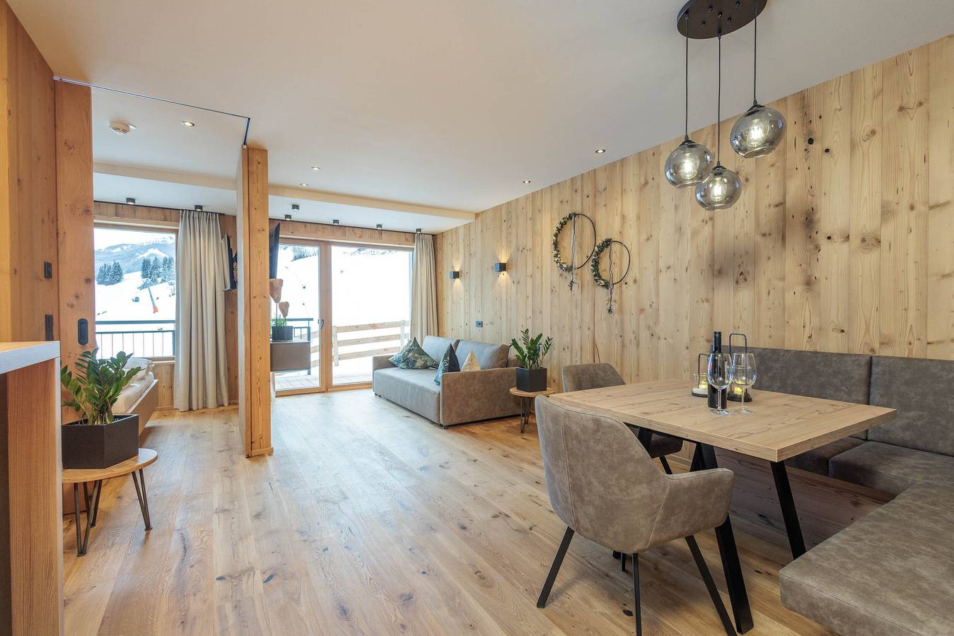 Apartamento entero, Apartamento vacacional 'Mountain Suite Nº102' con vistas a la montaña, balcón y Wi-Fi in Großarl, Ski Amadé