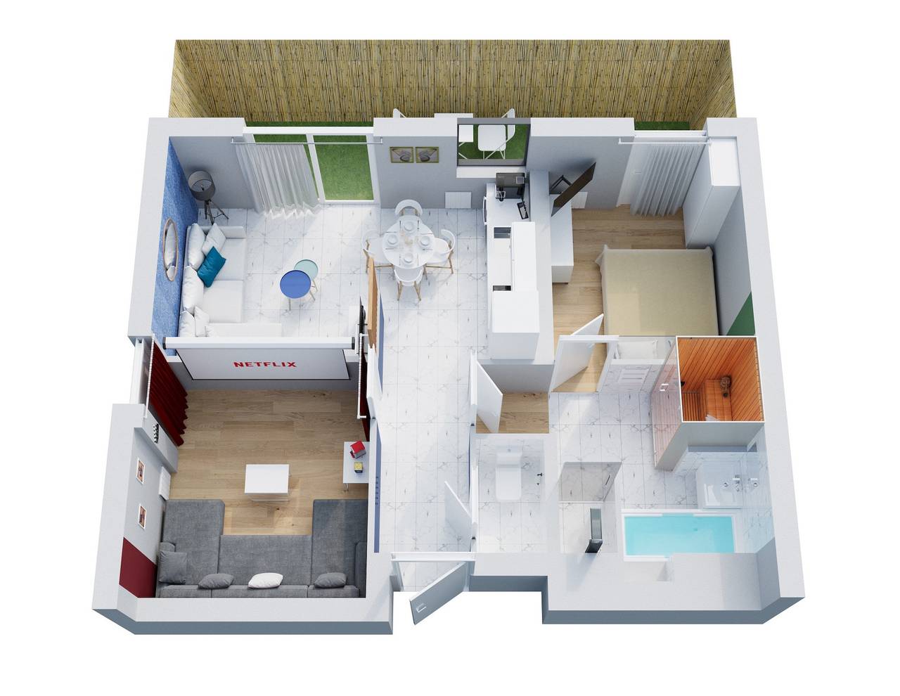 Ganze Wohnung, Ferienwohnung für 6 Personen mit Sauna in Nantes, Nantes und Umgebung