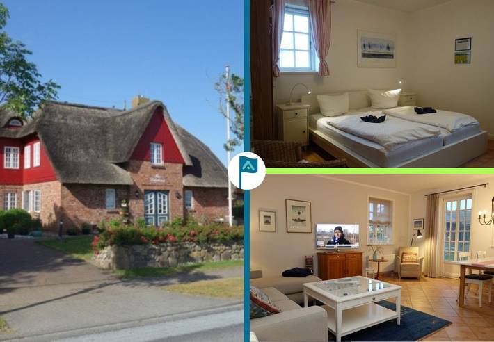 Ferienwohnung für 4 Personen, mit Terrasse und Garten sowie Ausblick in Alkersum