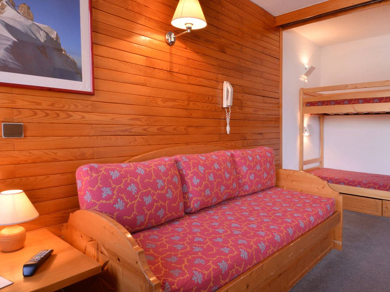 Studio entier, Studio confortable, ski aux pieds, 3/4 pers, vue vallée in La Plagne, La Plagne-Tarentaise