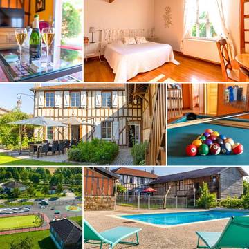 Gîte pour 15 personnes, avec jardin et piscine, animaux acceptés à Louvemont
