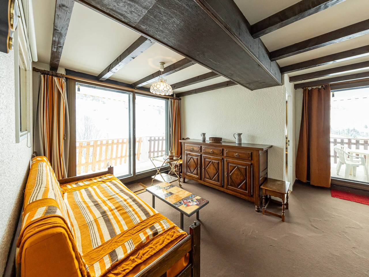 Ganze Wohnung, Whg 6 Pers, 2 Sz, Südbalkon, nahe Pisten in Saint-François-Longchamp, Le Grand Domaine