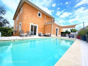 Cottage pour 8 personnes, avec jardin ainsi que piscine et vue, animaux acceptés à Les Matelles