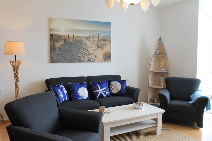 Ferienwohnung für 4 Personen, mit Terrasse und Sauna sowie Seeblick in Wittdün