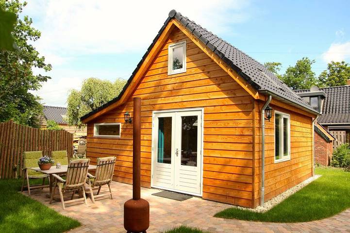 Blockhütte für 4 Personen, mit Garten und Terrasse