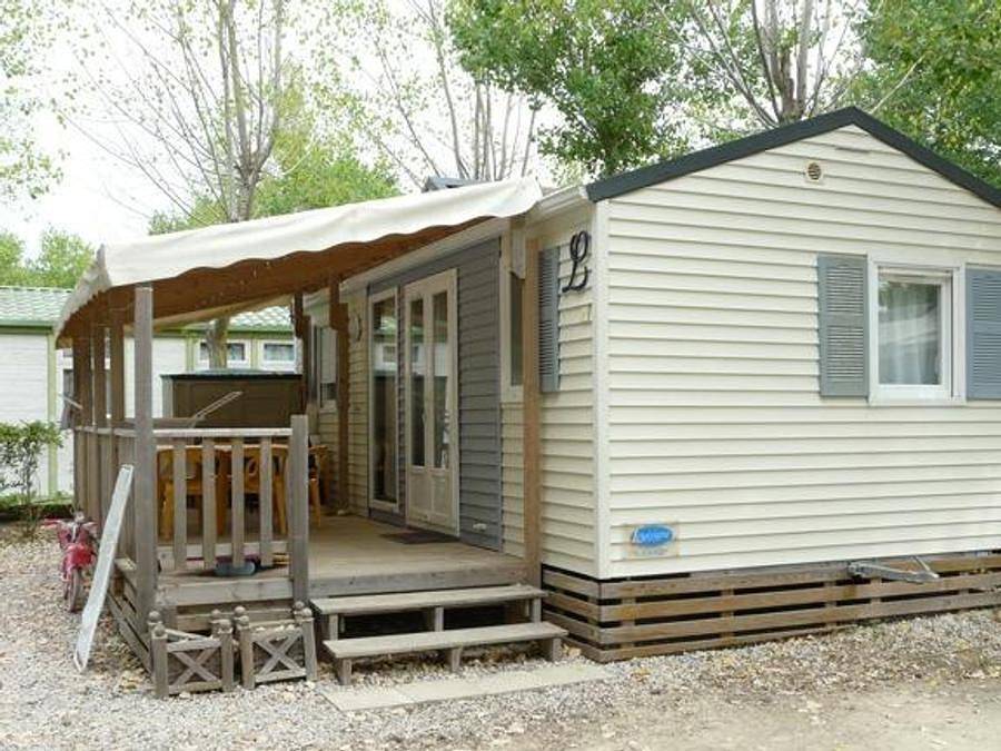 Flower Camping Le Rochelongue - Mobilheim 6 personen - Mobilheim Confort 28m² - 3 Schlafzimmer + Tv + Klimaanlage 6 Pers. in Cap d'Agde, Agde