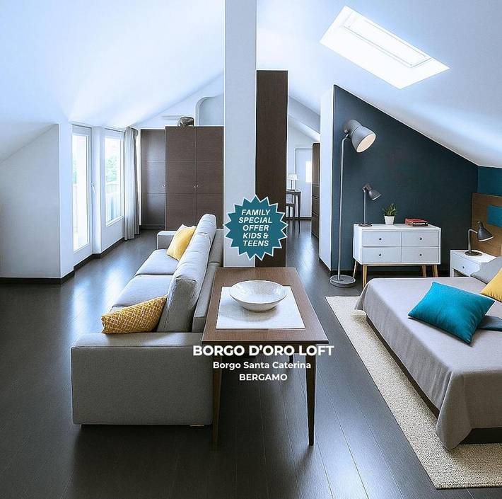 Loft per 4 persone, con Balcone e Terrazza nonché Panorama a Bergamo