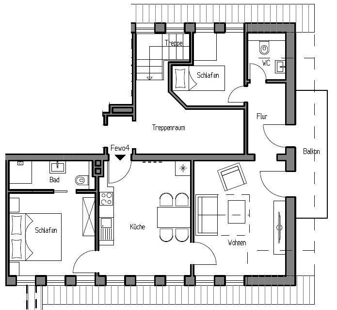 Hotel Garni Bergkristall Willingen - Appartement 3 in Willingen, Upland