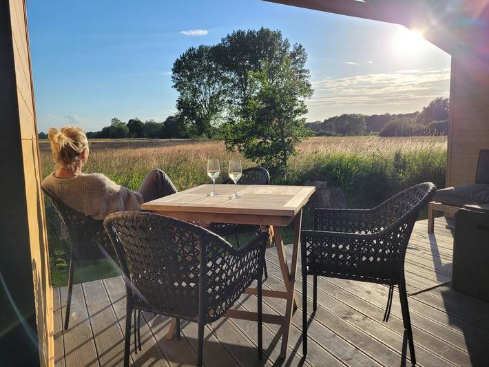Ferienhaus für 3 Personen, mit Balkon und Terrasse sowie Garten und Sauna