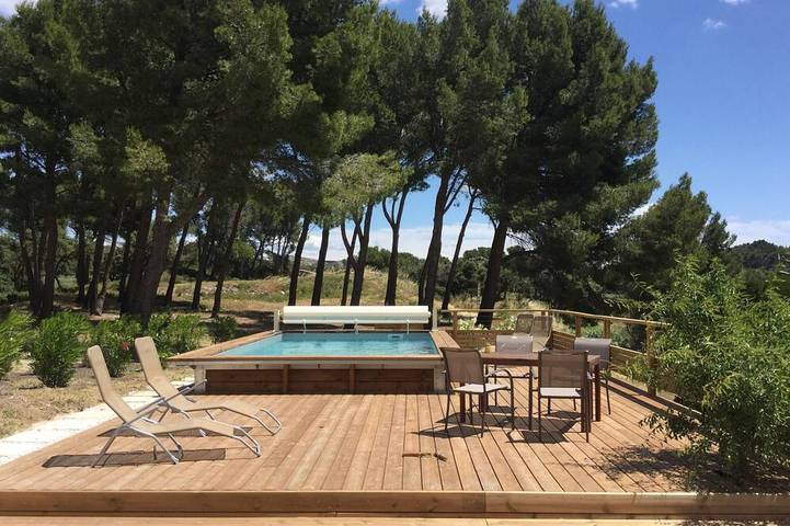 Chalet pour 8 personnes, avec terrasse ainsi que jardin et piscine, animaux acceptés - 1