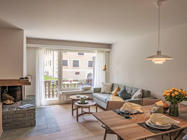 Ferienwohnung für 2 Personen, mit Balkon und Garten sowie Ausblick in Pontresina - 2