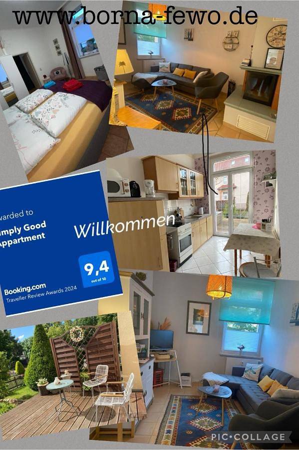 Ferienwohnung für 3 Personen, mit Terrasse und Garten sowie Ausblick in Borna