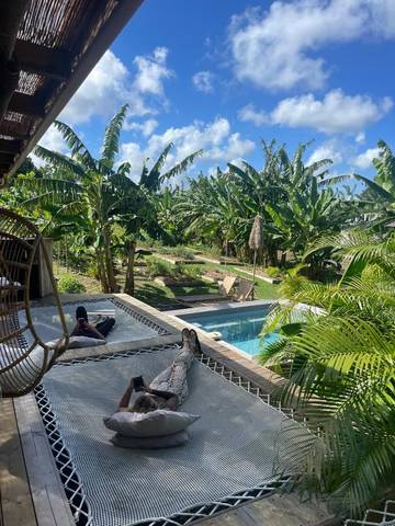 Lodge pour 2 personnes, avec jardin ainsi que piscine et vue, animaux acceptés en Guadeloupe