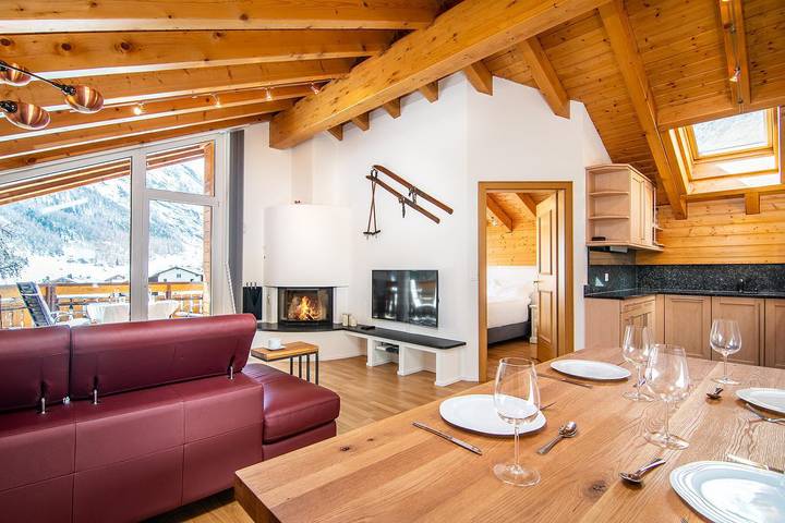 Ferienwohnung für 6 Personen, mit Balkon und Sauna in Saas-Fee