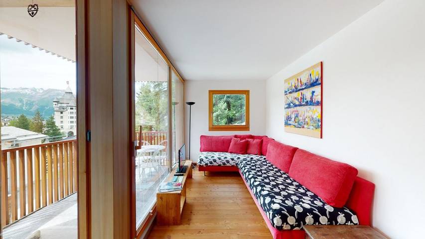 Ferienwohnung für 4 Personen, mit Balkon und Ausblick in Pontresina - 2