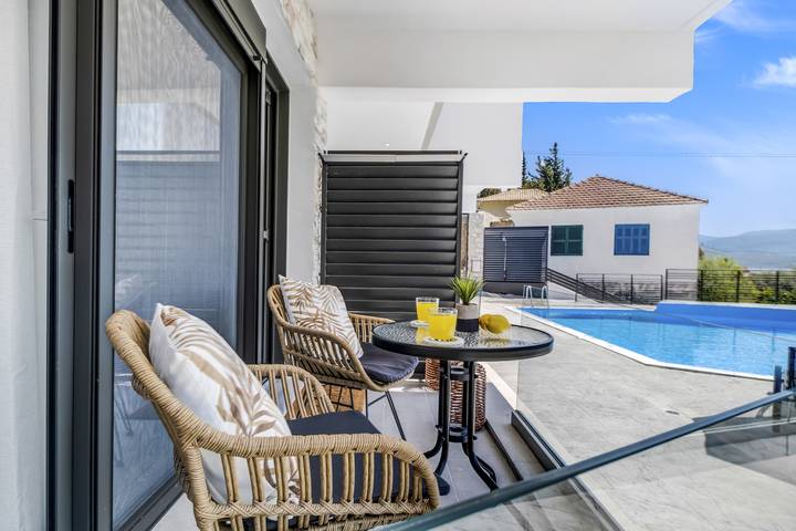 Studioleilighet for 4 personer, med balkong i Lefkada