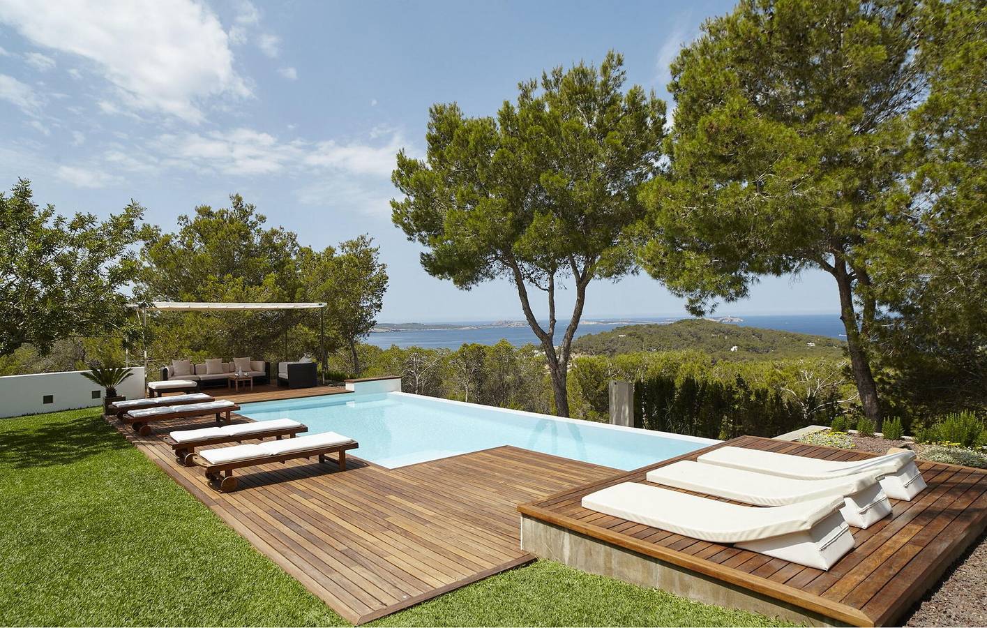 Apartment mit Meerblick, Garage, Pool und AC - 2,5 km zum Strand von s'Arenal in Cala Saladeta, Sant Antoni de Portmany