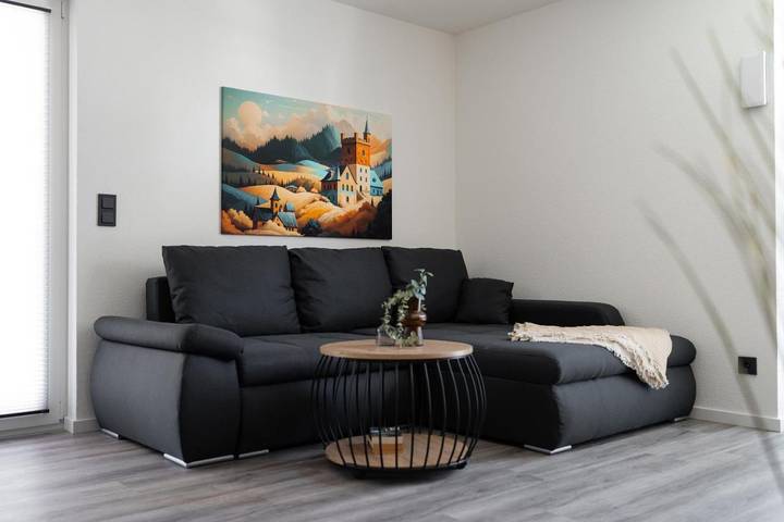 Ferienwohnung für 5 Personen, mit Terrasse und Garten sowie Ausblick