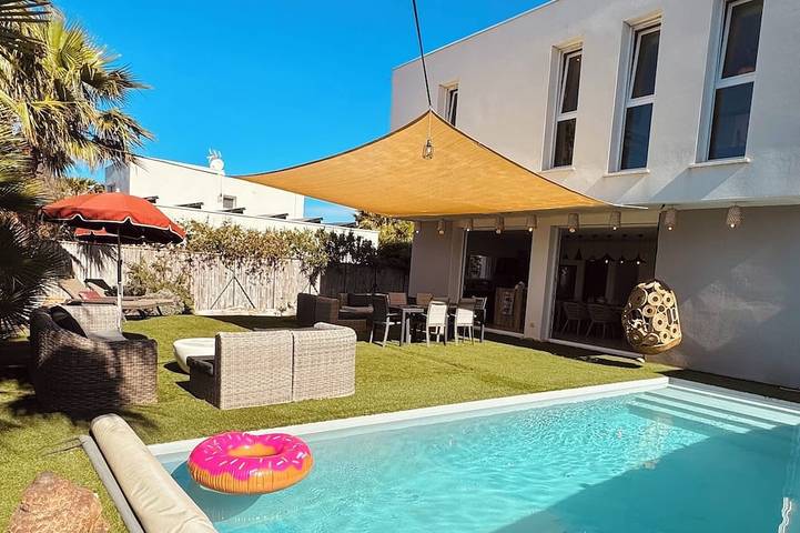 Maison de vacances pour 7 personnes, avec jardin, animaux acceptés dans Plage Rochelongue