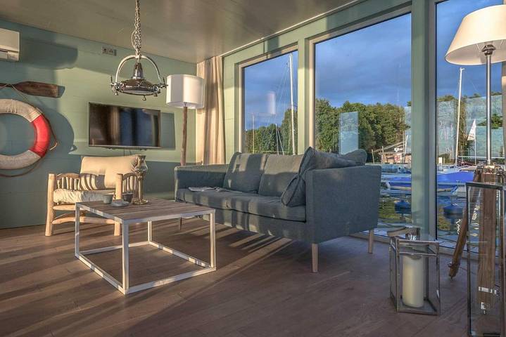 Boot für 2 Personen, mit Terrasse und Sauna sowie Seeblick und Ausblick, mit Haustier im Stettiner Haff - 4