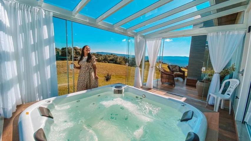 Casas e apartamentos de temporada para 12 pessoas, com jacuzzi e jardim, com animais de estimação em Rancho Queimado