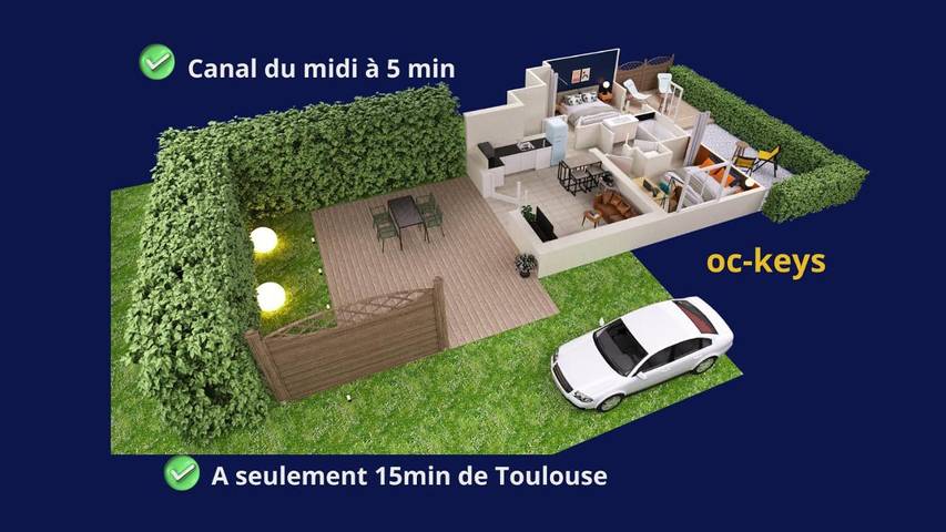 Gîte pour 4 personnes, avec jardin à Labège - 2
