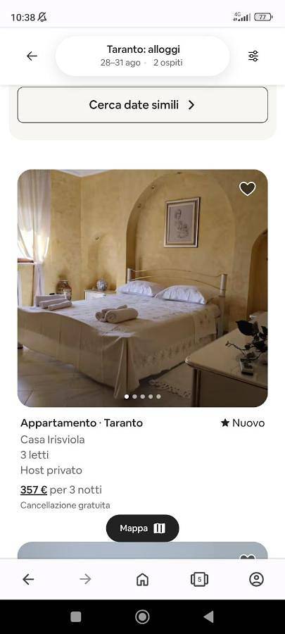 Apartamento para 4 personas, con vistas y balcón en Taranto