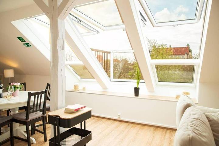 Ferienwohnung für 5 Personen, mit Terrasse und Garten sowie Sauna und Ausblick in Güstrow