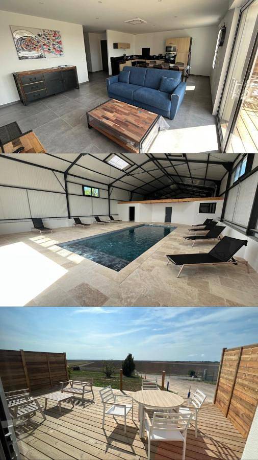Location de vacances pour 6 personnes, avec Terrasse ainsi que Piscine et Vue à Saint-Michel-en-l'Herm
