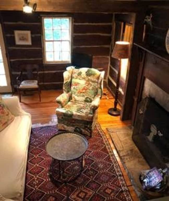Historische Pea Ridge Cabin, ca. 1820, außerhalb von Tryon, Nc in Tryon, Polk County NC