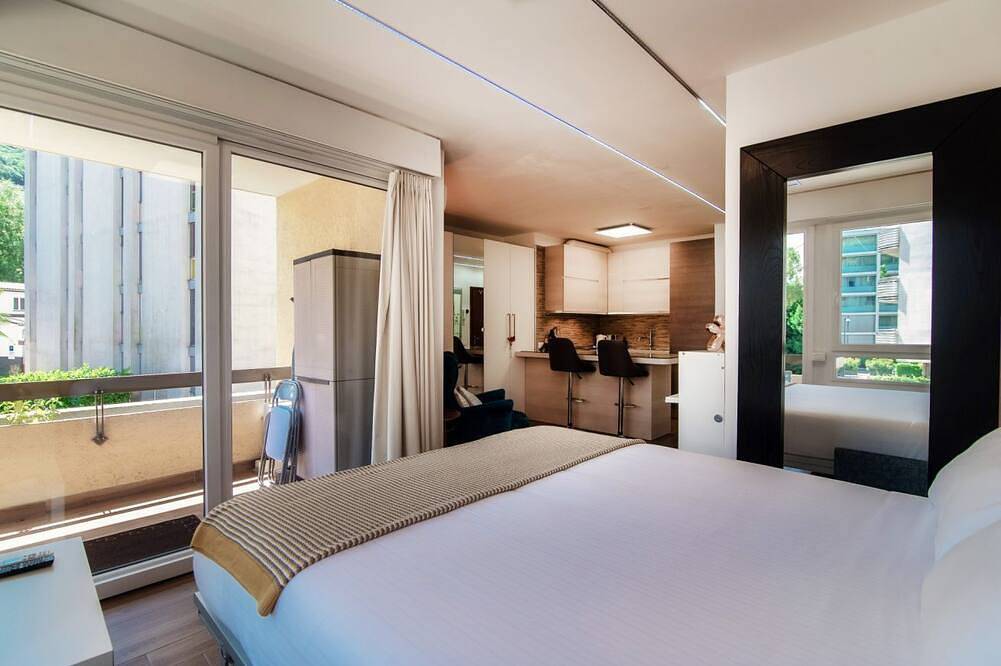 Ganze Wohnung, Moderne Einzimmerwohnung mit Balkon in der Nähe des Bahnhofs Paradiso (Terrazza Paradiso 2) in Paradiso, Luganersee