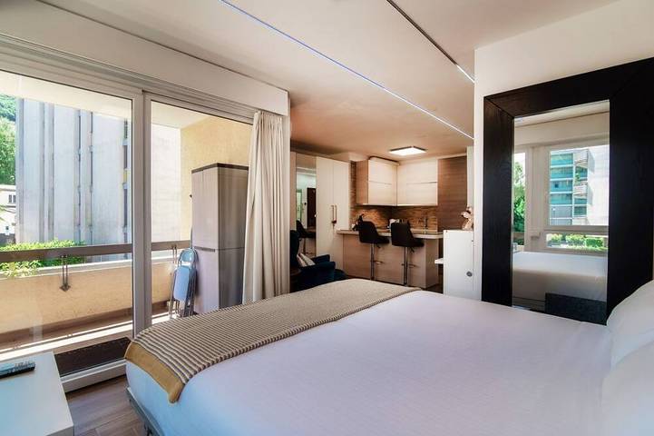 Ganze Wohnung, Moderne Einzimmerwohnung mit Balkon in der Nähe des Bahnhofs Paradiso (Terrazza Paradiso 2) in Paradiso, Luganersee