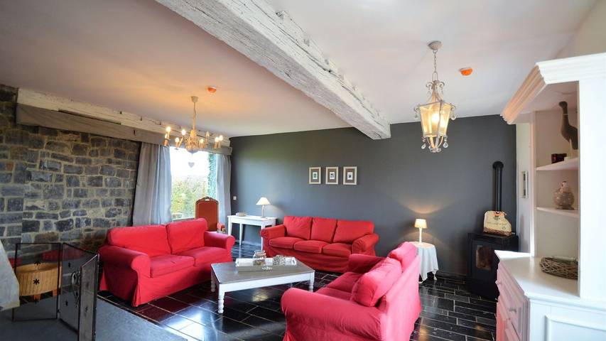 Location de vacances pour 10 personnes, avec jardin à Onhaye