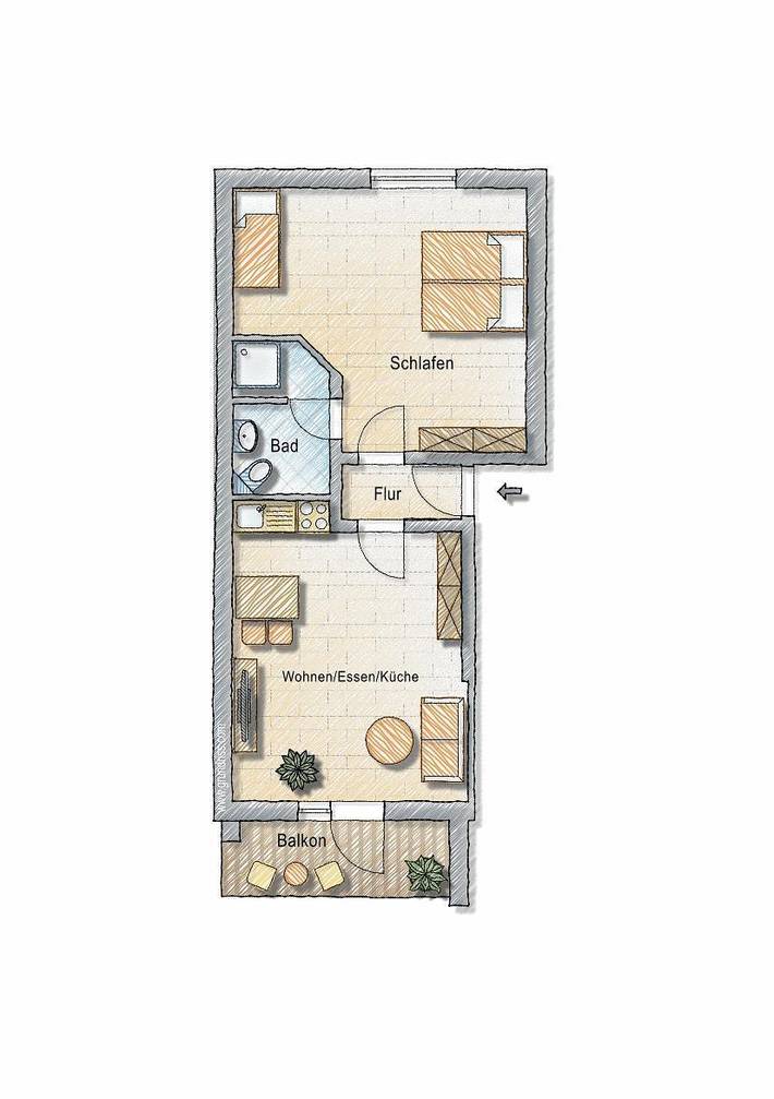 Ferienwohnung für 4 Personen, mit Balkon und Garten im Saarland - 4