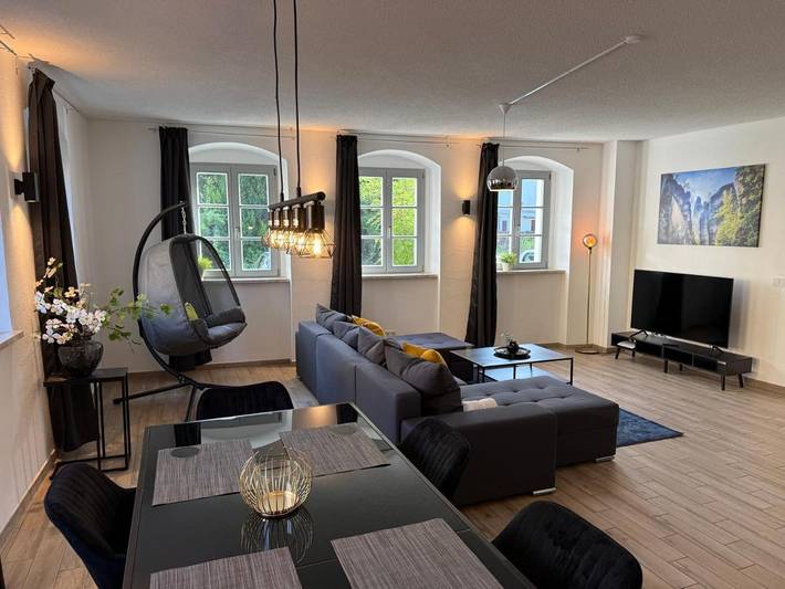 Ferienwohnung für 5 Personen, mit Ausblick in Festung Königstein