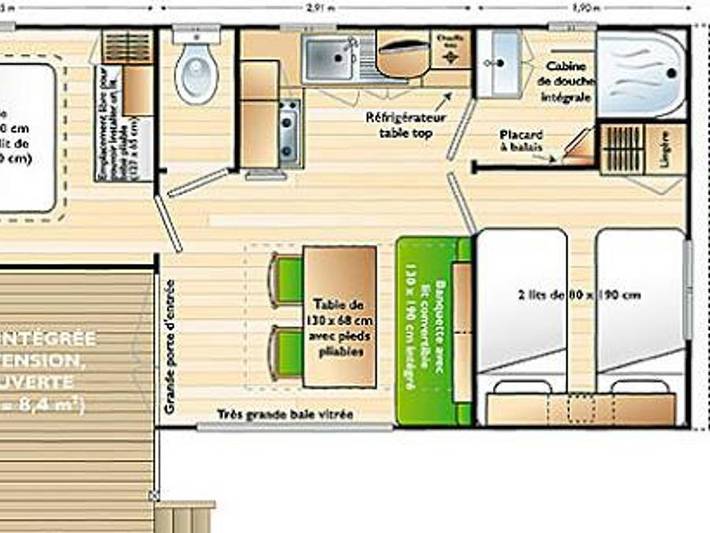Mobil home pour 6 personnes, avec bassin pour enfant, animaux acceptés à Saint-Crépin-et-Carlucet - 3