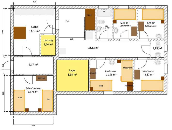 Ferienhaus für 16 Personen, mit Garten und Terrasse, kinderfreundlich in Kappeln & Umgebung - 4
