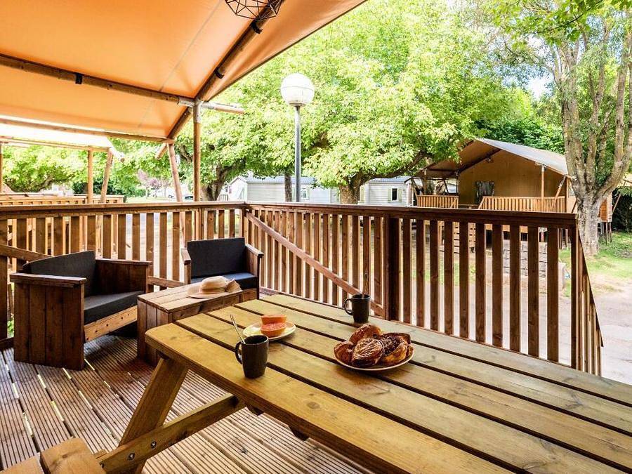 Camping Millau Plage - Safarizelt 5 personen - Zelt Lodge 3 Zimmer 5 Personen + Tv in Millau, Parc naturel régional des Grands Causses