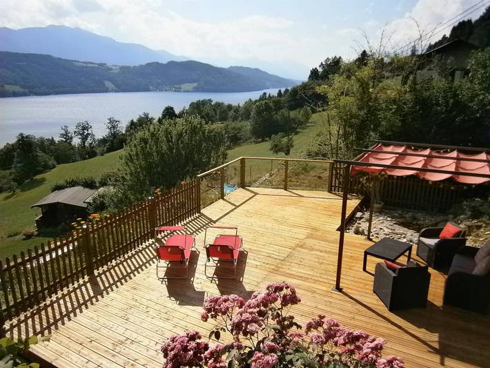 Ferienwohnung für 4 Personen, mit Seeblick und Pool sowie Ausblick und Garten am Millstätter See - 2
