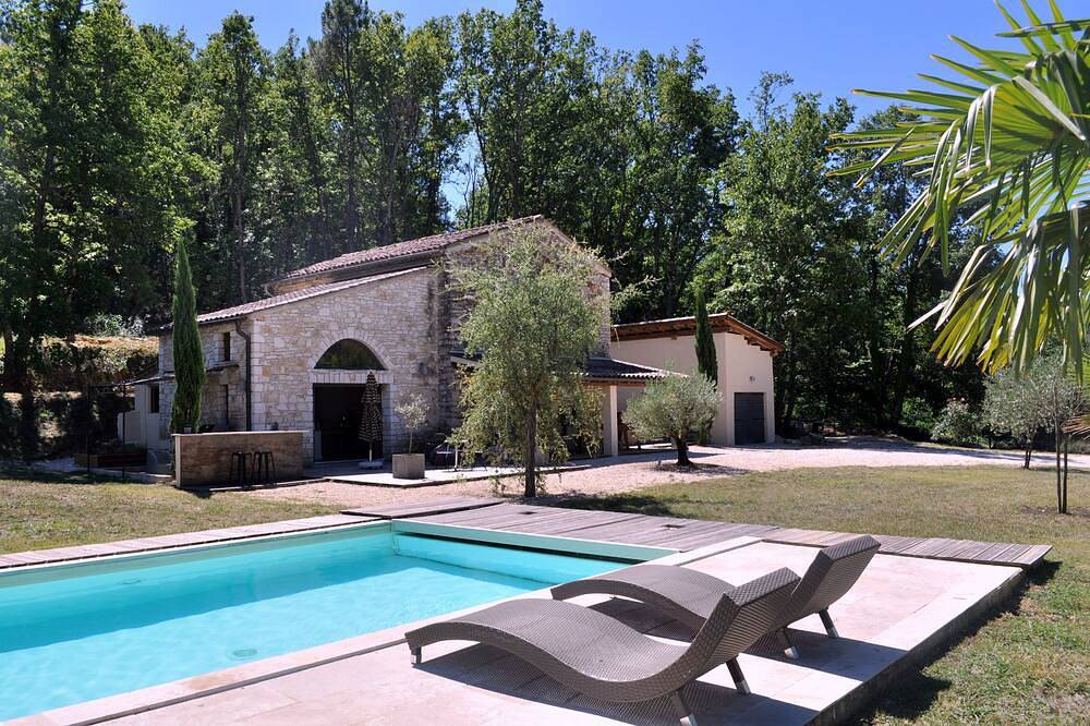 Charmantes Steinhaus, 4 Schlafzimmer, privater Pool ohne vis-à-vis in Barjac, Alès und Umgebung