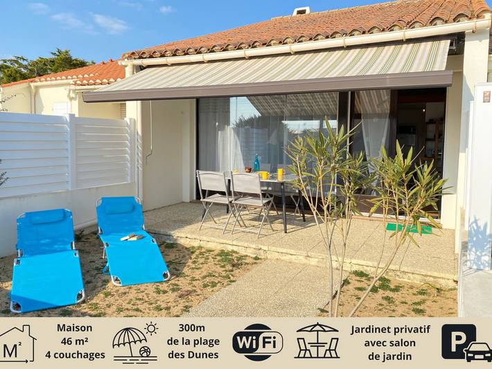 Location de vacances pour 4 personnes, avec terrasse à Bretignolles-sur-Mer