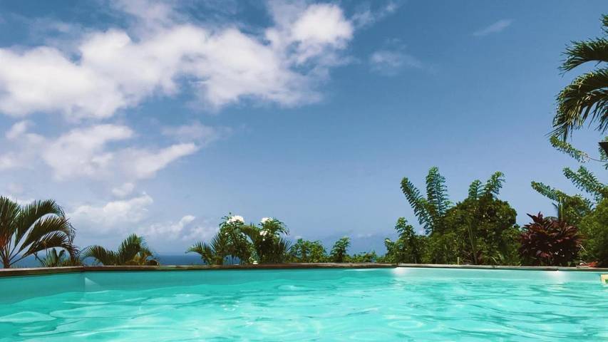 Maison d’hôte pour 2 personnes, avec vue ainsi que jardin et piscine à Capesterre-Belle-Eau