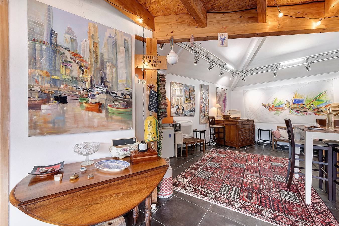 L'Atelier – Loft in Porspoder, 100 m vom Strand, Schlafzimmer & großer Wohnbereich in Porspoder, Brest und Umgebung