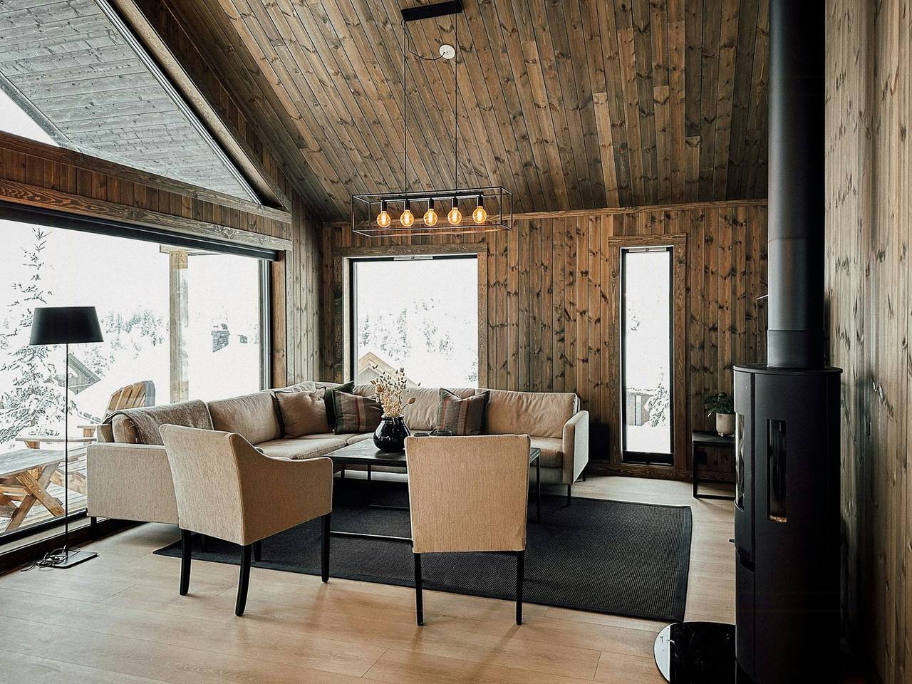 Moderne Hütte mit Bergblick bei Syningtoppen in Ål