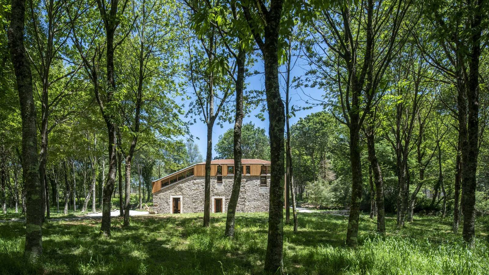 Bauernhaus im Wald in Galicien in Sobrado, La Coruña Provinz