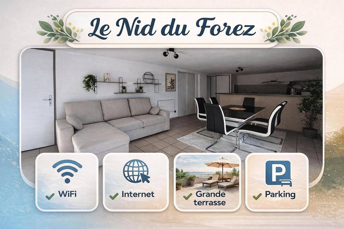 Appartement entier, ''Le Nid du Forez'' appartement 2 chambres , parking gratuit & calme in Précieux, Montbrison