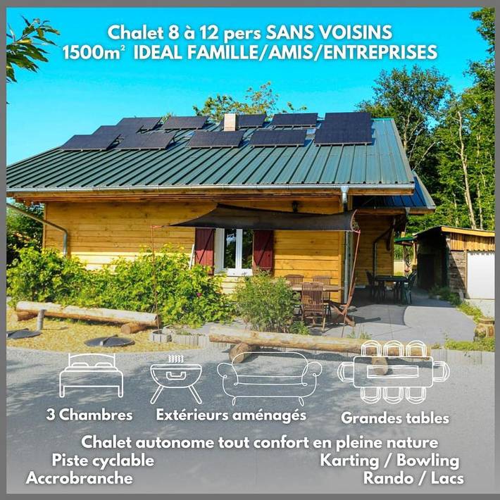 Chalet pour 12 personnes, avec terrasse et vue