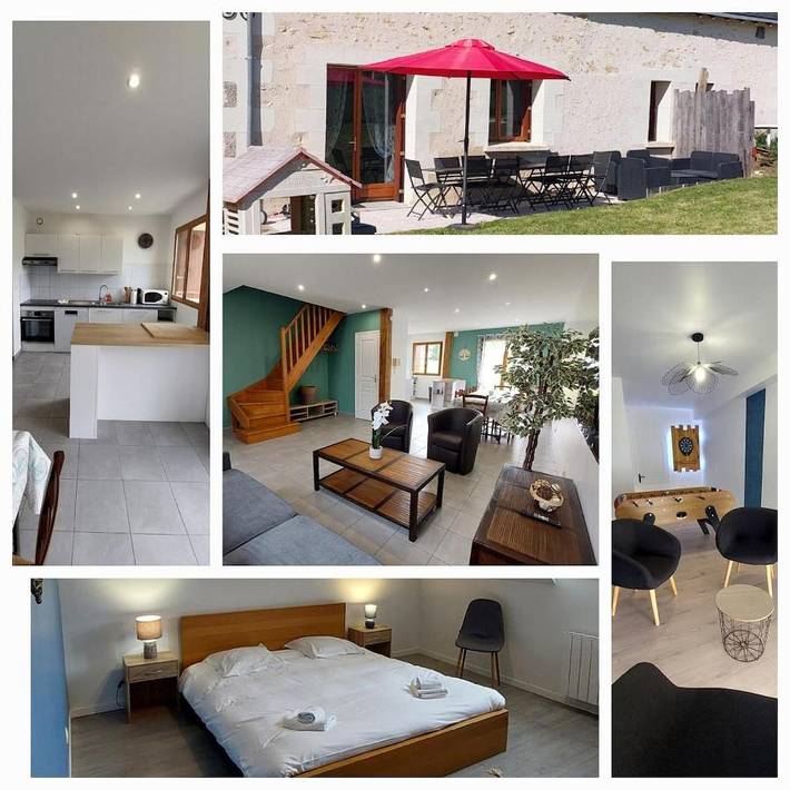 Location de vacances pour 10 personnes, avec Terrasse ainsi que Jardin et Vue à Souvigny-de-Touraine
