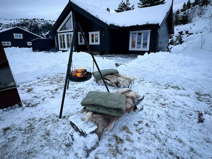 Berghütte mit Sauna und Aussicht in Gautefall in Drangedal