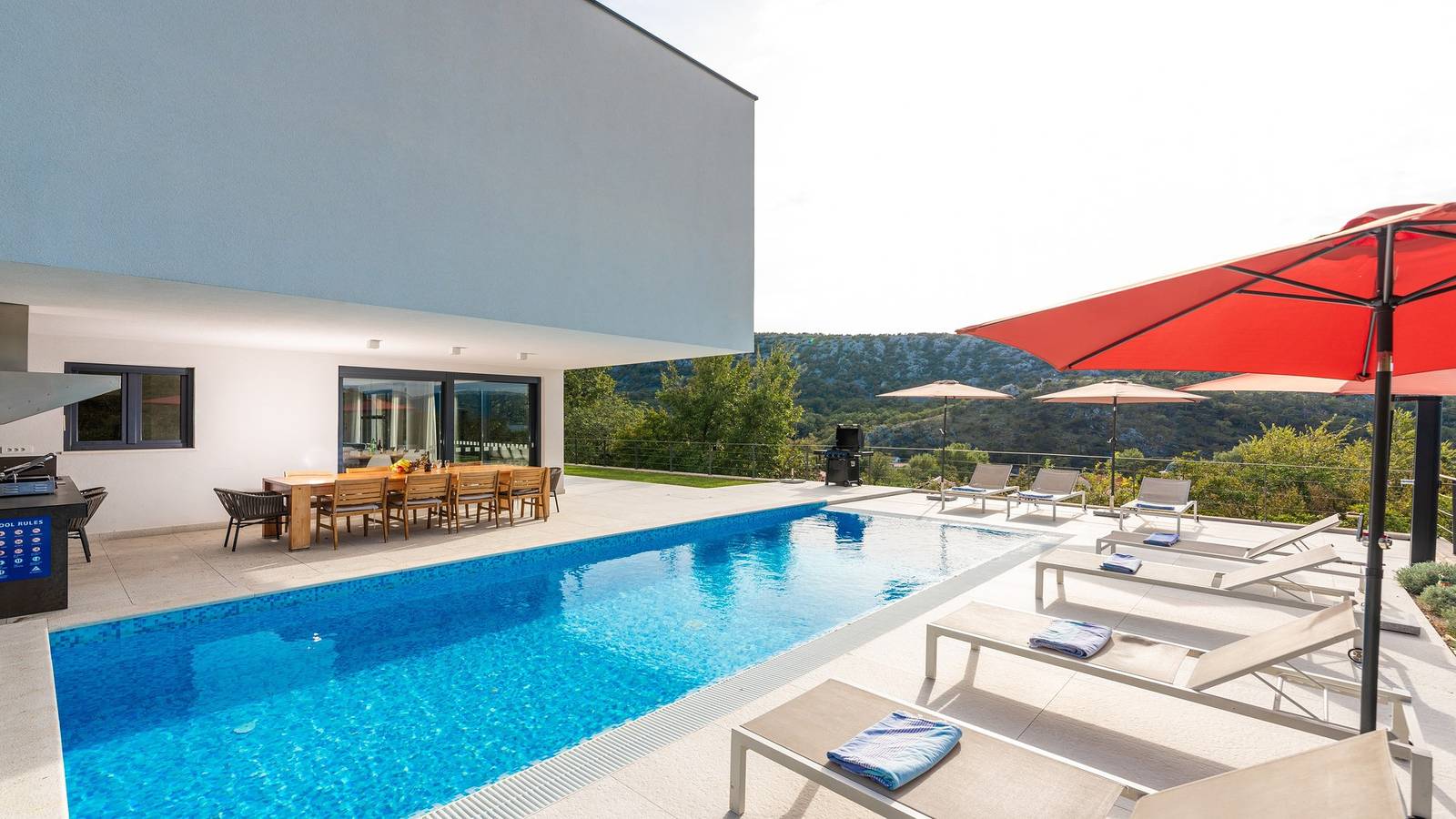 Moderne Villa Adria Blue mit beheiztem Pool in Bakarac, Kraljevica